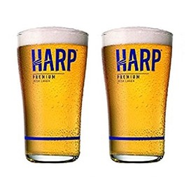 Harp Irish Lager Beer Signature Glass Imperial 20oz Pint 2 Glass Set