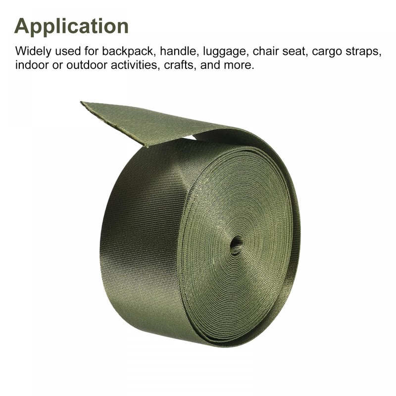 sourcing map Flat Nylon Webbing Strap 2 Inch 10 Yards