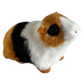 Simulation Furry Guinea Pig Figurine Realistic Rodent Pet Home Office Shelf Decorative Statue, Synthetic Furball Replica, Stuffed Animal Furbaby, Photo Props, Collectible Gift
