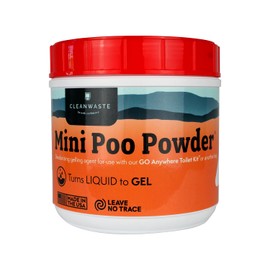 Cleanwaste Portable Mini Poo Powder Deodorizing Waste Treatment - 55 Scoops - Pee and Poop Gelling Powder for Camping, Travel, Emergencies