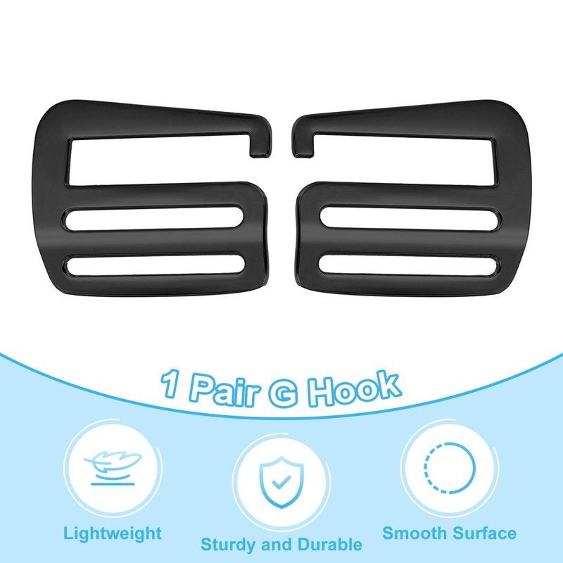 PATIKIL G Hook Webbing Slide Buckles 20mm, 1 Pair Metal