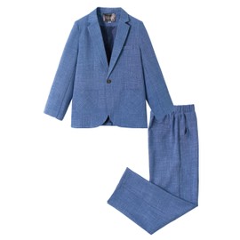 LOLANTA Kids Suit 2 Piece Festive Set for Boys Wedding Party Outfits Blazer and Pants Prom Occasion Wear 3-13 Years, lightblue