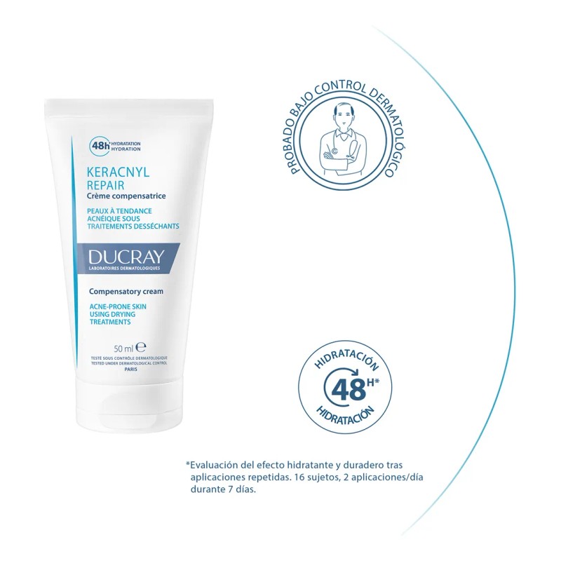 Crema Hidratante Compensadora Ducray Keracnyl Repair Piel Muy Seca