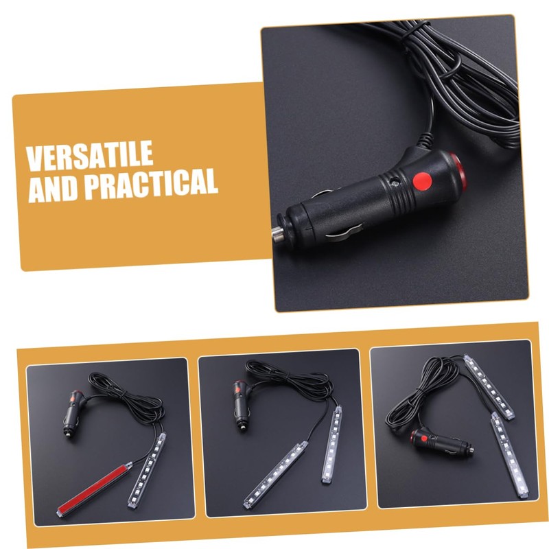 Zerodeko 2pcs Car Footwell Led Strips Single Mood Lighting for