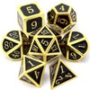 Haxtec DND Metal Dice Set D&D Gold Black Metal Dice
