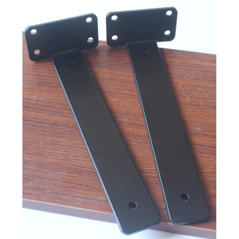4 Pack - 10 inch Black Hidden L Shelf Bracket