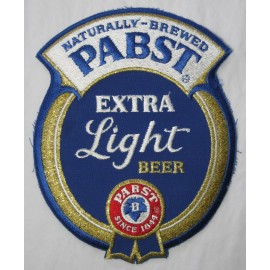 Pabst Extra Light Patch Large Pabst Extra Light Beer 6" by 7 3/4" vtg Breweriana New Old Stock NOS