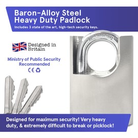 Smith’s® 60mm Steel Heavy Duty Industrial Padlock (3 Keys Included) | Size: 60mm x 40mm. Shackle: 17mm | Ministry of Public Security Recommended | Outdoor & Indoor Use!