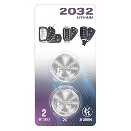 (2 Pack) CR2032 2032 for 2003-2022 Hyundai or Kia Smart Prox Remote Key Fob Original OEM Battery (Bundle with Remote Opening/Pry Tool)