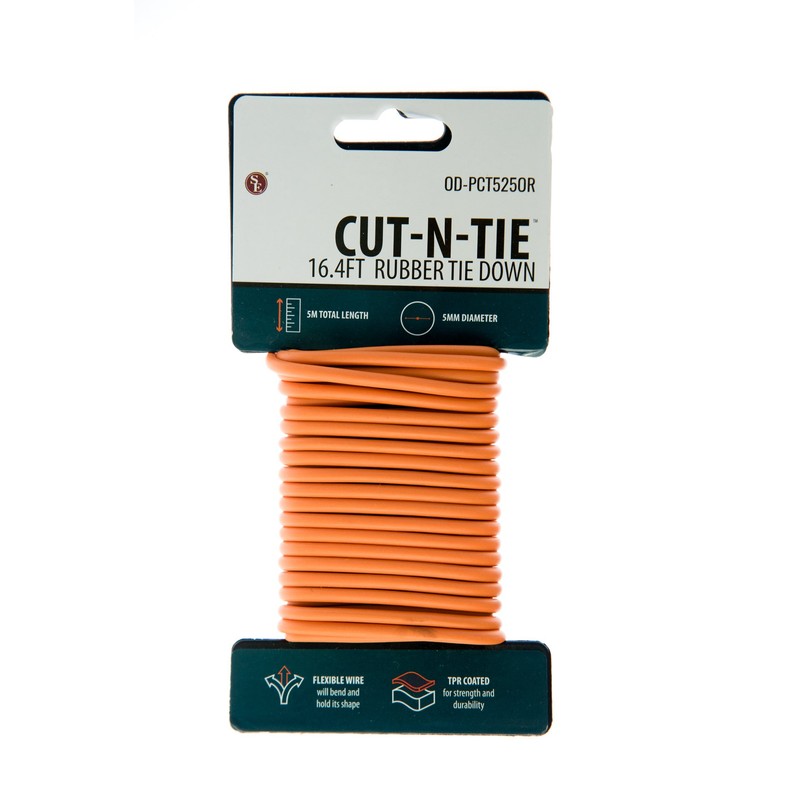 SE Orange Cut-N-Tie 5 m (16.4') Rubber Tie Down -