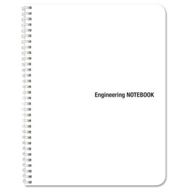 BookFactoryEngineering Notebook/White Engineering Notebook - Professional Grade - 100 Pages, 8.5'' x 11'' Wire-O, ENG-100-7GW-PPW(ENGINEERING-NOTEBOOK)