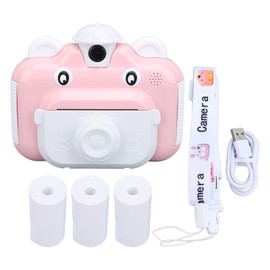 Instant Print Camera for Kids 2.4inch HD 1080P 3 Paper Rolls Lanyard Autofocus 180 Degree Flipping Lens Kids Photo Camera