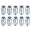 sourcing map 10Pcs Threaded Inserts, M10-1.5x30 Zinc Plated Carbon Steel