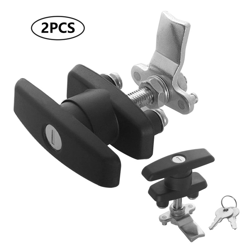 2 Pieces T Handle Lock Kit Rear Fixing Tool Box