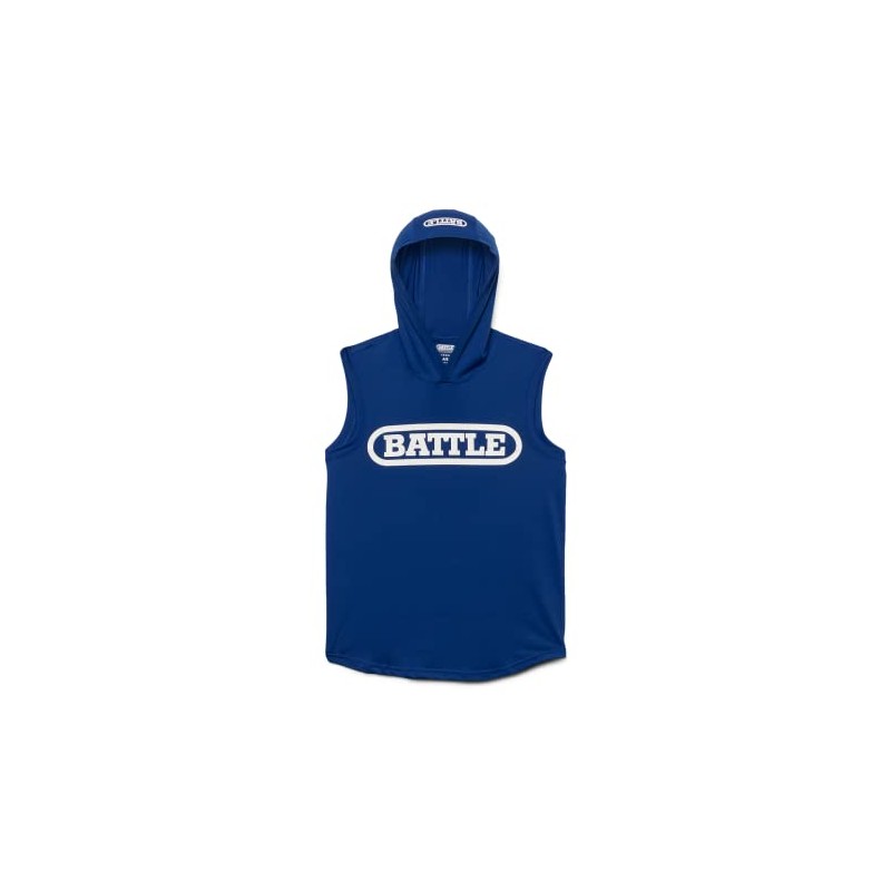 Battle Youth - Sudadera con Capucha sin Mangas, Azul/Blanco, Large