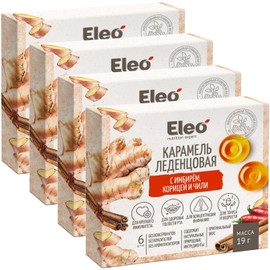 Eleo All Natural Hard Caramel Ginger, Cinnamon & Chili 19g/ 0.67oz - Set of 4