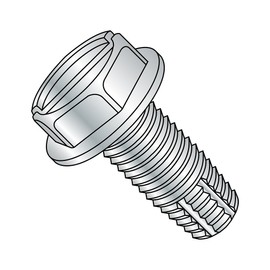 Small Parts 3116FSW Steel Thread Cutting Screw, Zinc Plated Finish, Hex Washer Head, Slotted Drive, Type F, 5/16"-18 Thread Size, 1" Length (Pack of 25)
