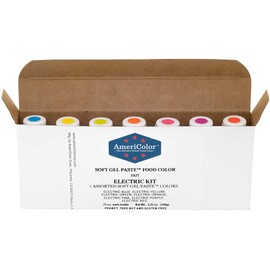 AmeriColor Food Coloring - Electric Kit - Soft Gel Paste, 7 .75 Ounce Bottles