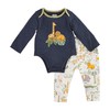 Mud Pie Boy's Bodysuit and Pant Safari Set, 6-9 Months