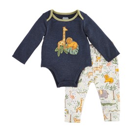 Mud Pie Boy's Bodysuit and Pant Safari Set, 6-9 Months
