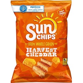 Sunchips Whole Grain Harvest Cheddar Snacks, 2.375 Ounce - 24 per case.