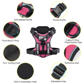 Demigreat Service Dog Harness, Reflective Dog Vest Harness with 5 PCS Patches, Adjustable Soft Oxford Pet Harness, Inner Layer Mesh, Easy to Control for Small Medium Large Dogs…
