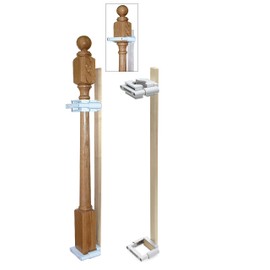 Safety Innovations No Hole Stairway Baby Gate Mounting Kit - Fits Posts from 2 3/4 inches to 3 1/2 inches Wide with Square or Round Tops - No Adhesives On Or Screws in Your Posts, (1-Pack)