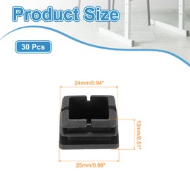 MECCANIXITY 30 PCS 0.98"(25mm) Square Plastic Hole Plugs, Black Plastic Pipe Tubing End Caps for Furniture, Pipe Tubing, Table, Chair