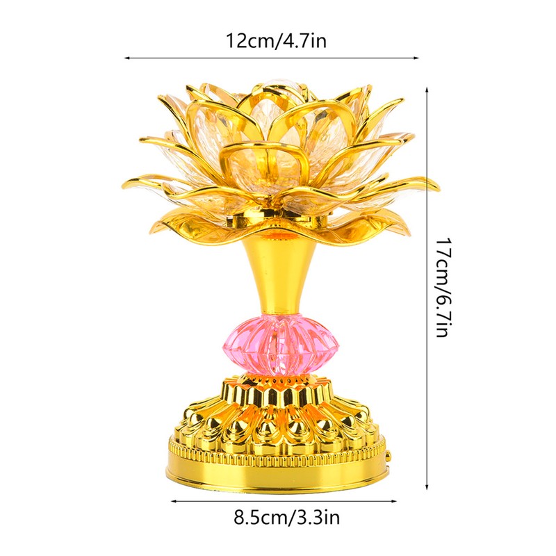 LED Multicolor Buddhist Lotus Lamp with 13 Different Buddhist Songs