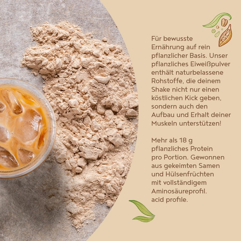 Veganes Proteinpulver | Limitierte Edition: Mit Eiskaffee | 600g Eiweißpulver