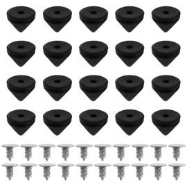 The Lord of the Tools 20 Sets 6 mm Black Replacement Rivets Screws Compatible with Christian Louboutin DIY Decoration Shoes Craft Leather Case, black