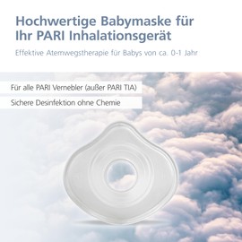 PARI Baby Mask Size 3 with Baby Angle for Use with an Inhaler with Nebuliser - Inhalation Mask for Babies - Nebuliser Mask for Your Inhaler - PARI Boy Accessories