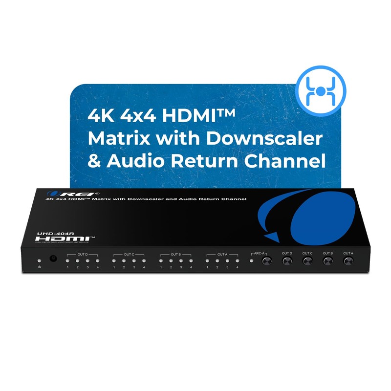 OREI 4x4 4K HDMI Matrix Switcher Splitter, (4-Input, 4-Output) Switch