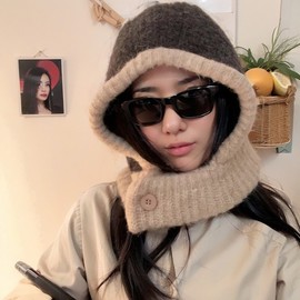 Imported Autumn Winter New Balaclava Hat Daylf1810 Free Size/Scb-Yellow Mosaic 4ea