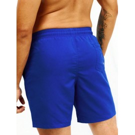 SweatyRocks - Traje de baño para hombre con cintura con cordón y bolsillos, Azul Real, Large