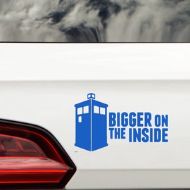 Bigger On The Inside Quote Waterproof Decal - Gifts for Convertible Lovers - Car Stickers - Motorhome Stickers - Bike Stickers - Caravan Decals (Blue)