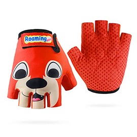 Kids Half Long Finger Climbing Gloves for Age 1-10 Boys Girls Gymnastics Monkey Bars, Good Grip Control Gloves for Scooter Balance Boards Biking Fishing Outdoor Sports (Orange, S (5-6 Years))