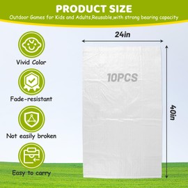 UNIFAMILY10pcs Potato Sack Race Bags, 40x 24 in Sack Race Bags for Outdoor Sports Games,Race Bags for Family Game, Outdoor Lawn Games for Adults and Kids, Carnival Easter Party Birthday (White)