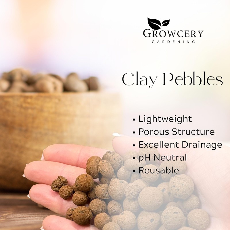 Growcery Premium Clay Pebbles For Plants: Multipurpose Growing Medium for