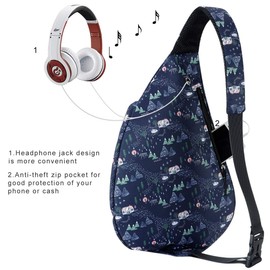 HAWEE Sport Sling Backpack Travel Chest Shoulder Bag Crossbody Daypack Casual for Men Women Teens Work Travel Study Outdoor Climbing Hiking Running