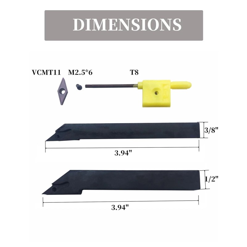 CK 3/8in 1/2in Indexable Metal Lathe Turning Tool Holder with