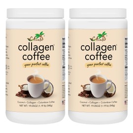 CAcafe Collagen Coffee | Coconut Infused Colombian Blend Coffee with Anti-Aging Collagen | Antioxidants & Natural Energy | 2 Pack