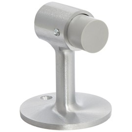 Rockwood 471.26D Brass Door Stop, #8 x 3/4" OH SMS Fastener with Plastic Anchor, 2-1/2" Base Diameter x 3" Height, Satin Chrome Plated Finish