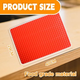 GGUFAY BBQ Grillmatte, Silikon Grillmatten Grill Matte,40x29cm BBQ Grillmatte, Nicht leicht zu verblassen,Wiederverwendbar,Leicht zu reinigen, für Gasgrill, Holzkohle & Backofen