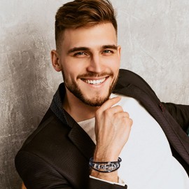 Punk Leather Bracelets for Men Cuff Bangle Bracelets for Teen Boys Stackable Infinity Bracelets Jewelry Gifts for Father Boyfriend Brother