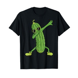 Funny Pickle Cucumber Gifts By SilentSoulArts Dabbing Pickle Dancing Cucumber Lover Unisex-Kids and Adults Black T-Shirt