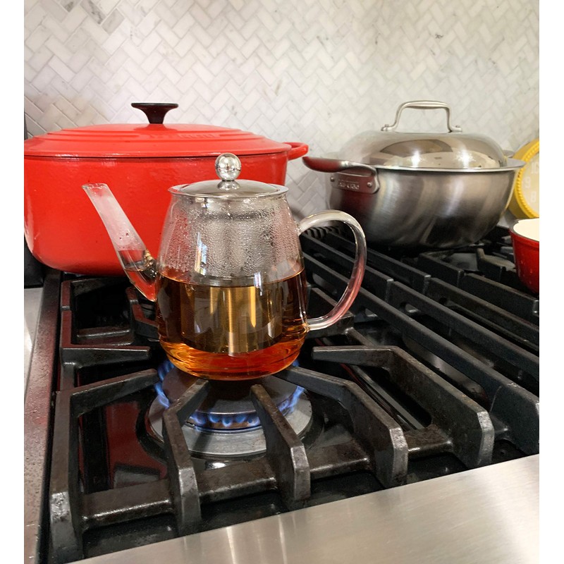 Borosilicate Glass Teapot with Removable Stainless Steel Infuser, 4 Cups