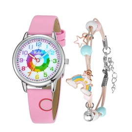 CIVO KDM Kids Watch Analogue -Watches for Kids- Bracelet Set for Girls Boys Kids -Kids Watch Birthday Gift Children Time Teacher - Learn to Tell The Time Watch Girls & Boys - Educational Kids Watch