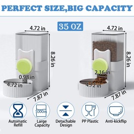 kathson Rabbit Gravity Auto Feeder Set 35oz Hanging Automatic Food Water Dispenser Cage Automatic Feeder Set for Rabbit Chinchilla Guinea Pig Hedgehog Ferret Kitty Puppy (Green)