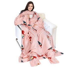Catalonia Xmas Dwarfs Wearable Blanket with Sleeves and Foot Pocket – Ultra-Soft Warm Fleece Long Throw Snuggle Blanket for Sleeping & TV Time – Cozy Christmas Gift for Women & Men